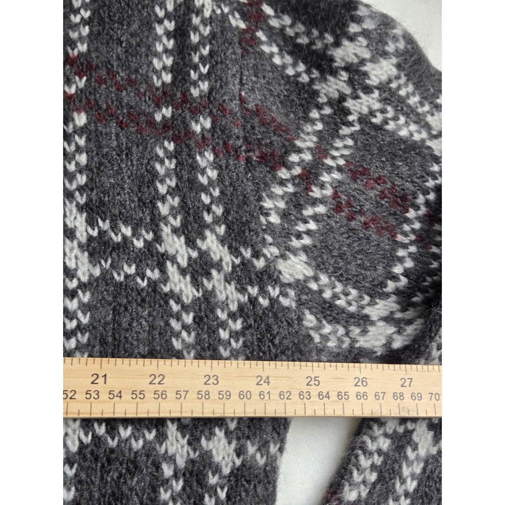 Abercrombie & Fitch Oversized Plaid Crewneck Sweater Charcoal Grey Mens Large - Picture 6 of 8